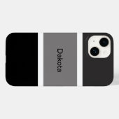 Persoonlijke Moderne Grijs Zwart Wit Streep Naam Case-Mate iPhone Case (Achterkant (horizontaal))