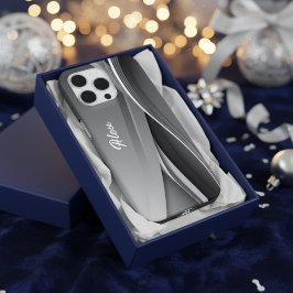 Persoonlijke moderne grijze telefoonhoes voor hem iPhone 15 pro max hoesje