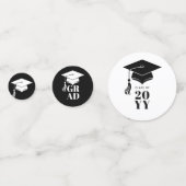Persoonlijke moderne hoed en kwast afstuderen confetti (Voorkanten)