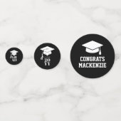 Persoonlijke moderne hoed en kwast afstuderen confetti (Achterkanten)