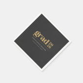 Persoonlijke moderne houtskool goud 2026 afstudere servet (Hoek)