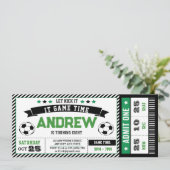 Persoonlijke moderne jongen Voetbal Ticket Verjaar Kaart (Staand voorkant)