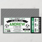 Persoonlijke moderne jongen Voetbal Ticket Verjaar Kaart (Voorkant / Achterkant)