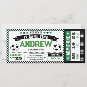 Persoonlijke moderne jongen Voetbal Ticket Verjaar Kaart