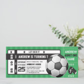Persoonlijke moderne jongens Soccer Party Ticket V Kaart (Staand voorkant)