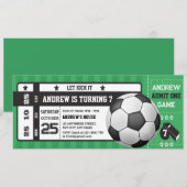 Persoonlijke moderne jongens Soccer Party Ticket V Kaart (Voorkant / Achterkant)