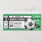Persoonlijke moderne jongens Soccer Party Ticket V Kaart (Voorkant)