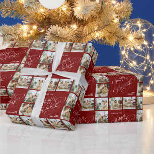 Persoonlijke moderne kalligrafie Kerst foto Cadeaupapier