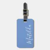 Persoonlijke moderne kalligrafie paars  bagagelabel (Voorkant verticaal)