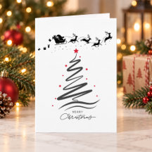 Persoonlijke moderne kerstboom gevouwen kaart