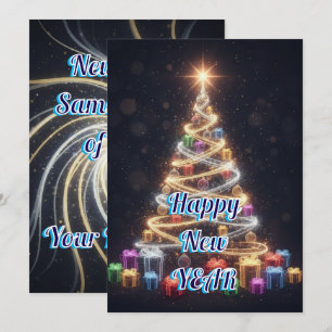 Persoonlijke moderne kerstboom nieuwjaarskaart feestdagenkaart