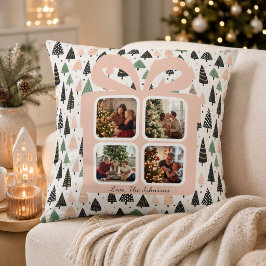 Persoonlijke moderne kerstcadeau doos foto kussen