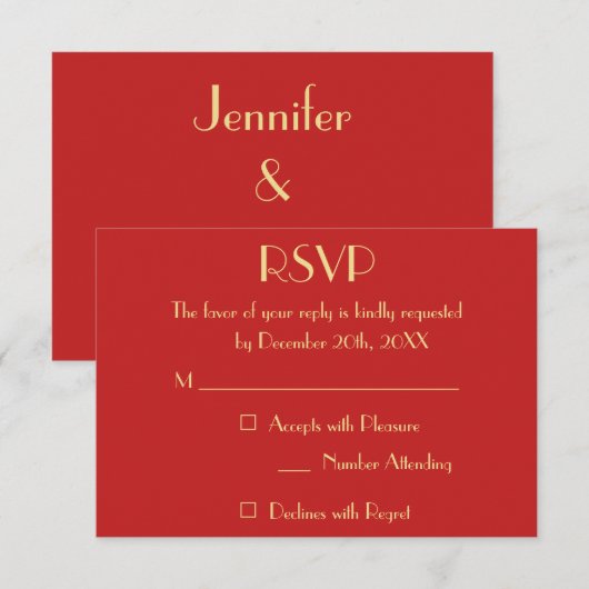 Persoonlijke moderne kerstfeestdag RSVP (Voorkant / Achterkant)