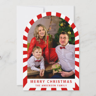 Persoonlijke moderne kerstkaart met gezinsfoto