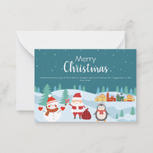 Persoonlijke moderne kerstkaart voor vakantiewense notitiekaartje