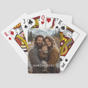 Persoonlijke moderne klassieke familienaam foto pokerkaarten