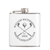 Persoonlijke moderne klassieke golfclubnaam heupfles (Voorkant)