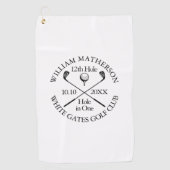 Persoonlijke moderne klassieke hole in one golfhanddoek (Voorkant)