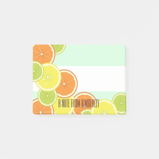 Persoonlijke Moderne Kleurrijke Citrusvruchten Sch Post-it® Notes (Voorkant)