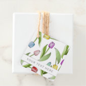 Persoonlijke Moderne Kleurrijke Tulp Bedankjes Labels (In situ)