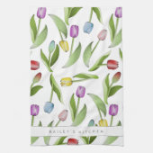 Persoonlijke Moderne Kleurrijke Tulp Theedoek (Verticaal)