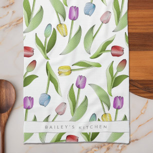 Persoonlijke Moderne Kleurrijke Tulp Theedoek