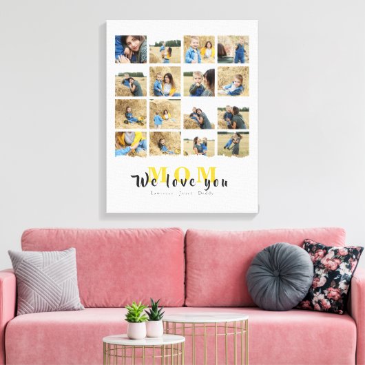 Persoonlijke moderne liefde Je moeder 16 familie F Canvas Afdruk (Insitu (Woonkamer))