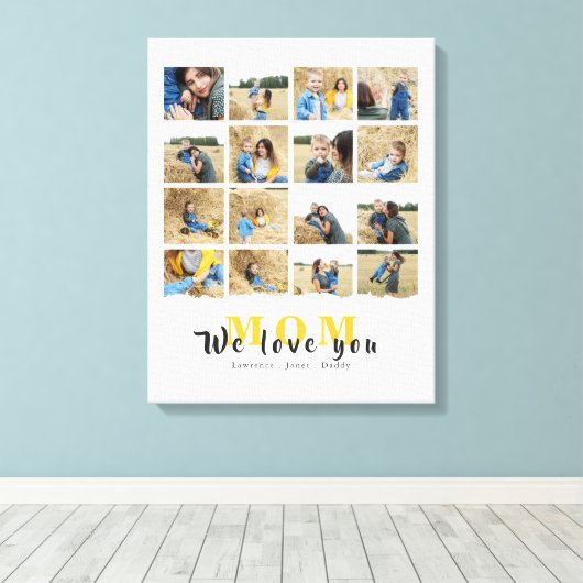 Persoonlijke moderne liefde Je moeder 16 familie F Canvas Afdruk (Insitu (Houten vloer))