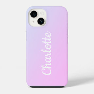 Persoonlijke Moderne Lila Ombre iPhone 14 Hoesje