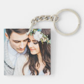 Persoonlijke moderne mevrouw Pas getrouwd Typograf Sleutelhanger (Achterkant)