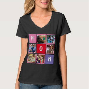 Persoonlijke moderne moedersdag Moeder fotocollage T-shirt