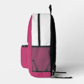 Persoonlijke moderne monogram initiaal roze wit bedrukte rugzak (Rechts)