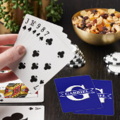Persoonlijke Moderne Monogram Naam Navy Pokerkaart Pokerkaarten (Insitu)