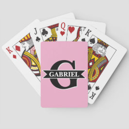 Persoonlijke Moderne Monogram Naam Pokerkaarten