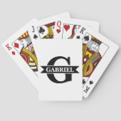 Persoonlijke Moderne Monogram Naam Pokerkaarten (Achterkant)