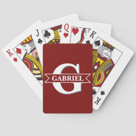 Persoonlijke moderne monogram naam pokerkaarten