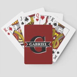 Persoonlijke Moderne Monogram Naam Pokerkaarten