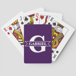 Persoonlijke Moderne Monogram Naam Pokerkaarten