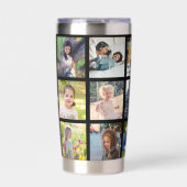 Persoonlijke moderne multi-fotocollage met monogra geïsoleerde drinkbeker (Voorkant)