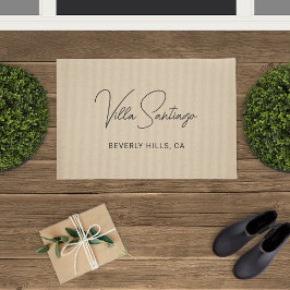 Persoonlijke moderne naam van de woonplaats deurmat