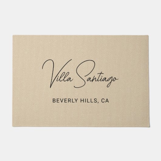 Persoonlijke moderne naam van de woonplaats deurmat (Voorkant)