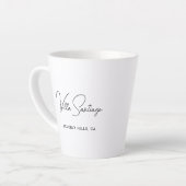 Persoonlijke moderne naam van de woonplaats latte mok (Linkerhoek)