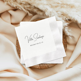 Persoonlijke moderne naam van de woonplaats servet