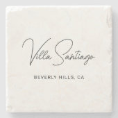 Persoonlijke moderne naam van de woonplaats stenen onderzetter (Voorkant)