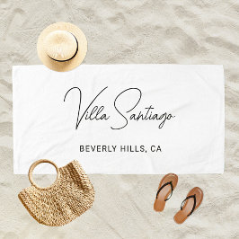 Persoonlijke moderne naam van de woonplaats strandlaken