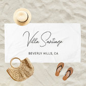 Persoonlijke moderne naam van de woonplaats strandlaken