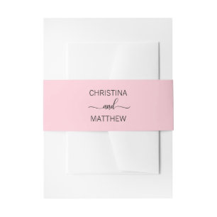 Persoonlijke moderne naam zwart dubbelzinnig roze  uitnodigingen wikkel