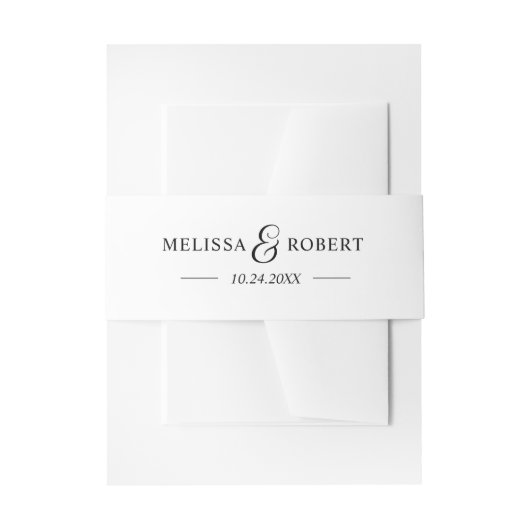 Persoonlijke moderne naam zwart-withuwelijk uitnodigingen wikkel (Voorkant Voorbeeld)