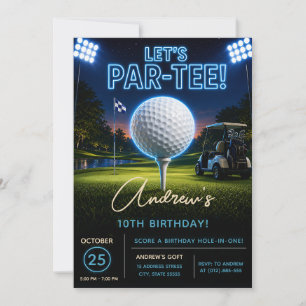 Persoonlijke moderne Neon Golf Verjaardag Kaart