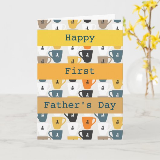 Persoonlijke Moderne Nummer 1 Vaderdag  Kaart (Gele Bloem)